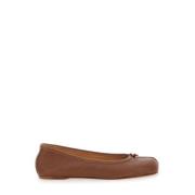 Brun Tabi Ballet Flats Glat Læder