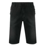 Snørelukning Denim Shorts Sort