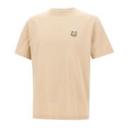 Herre Bomulds T-shirt, Nude, Logo Broderi