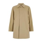 Beige Trench Coat med Skjult Lukning