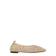 Beige Krystal Ballet Flats Kvinde