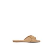 Beige flip-flops med bløde remme