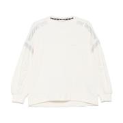 Hvid Crew Neck Sweater Ribbet