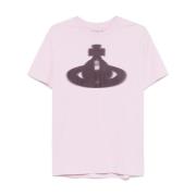 Pink Spray-Paint Effekt T-shirts og Polos