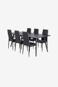 Spisegruppe Sleek med 6 spisebordsstole Slim