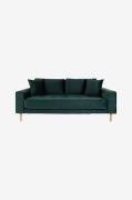 Sofa 2 1/2-pers. Lido. Velour med ben i naturfarve