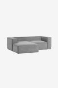 Kave Home - BLOK sofa 2-pers. - chaiselong venstre - Grå - 2-pers. sof...