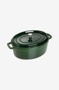 Staub - Gryde La Cocotte oval 31 cm, 5,5 l - Grøn - Gryder & kasseroll...