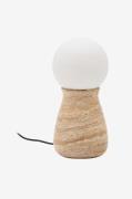 Kave Home - Okeni bordlampe lavet af travertin og glas - Beige - Bordl...