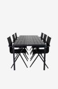 Venture Home - Spisegruppe Break med 6 stole Alina - Sort - Spisegrupp...