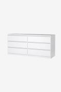 Tvilum - Naia Dobbeltkommode 6 skuffer - Hvid - Kommoder - - Homeroom
