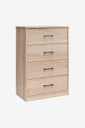 Dorel Home - Kommode med 4 skuffer i Mdf BrEz - Beige - Kommoder - - H...