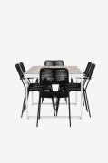 Venture Home - Merlo Spisesæt med stole Lindos - Sort - Spisegrupper -...