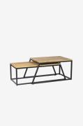 Wood Furniture - Sofabordssæt i eg, Combo 2-i-1 - Brun - Sofaborde - -...