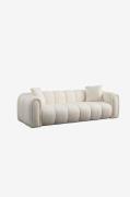 Hanah Home - Sofa med 3 sæder Puffy - Hvid - 3-pers. sofaer - - Homero...