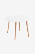 Kave Home - OAKLAND bord 120(200)x120 cm - Hvid - Spiseborde - - Homer...