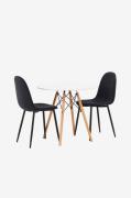 Venture Home - Spisegruppe Danburi med 2 spisebordsstole Polar - Hvid ...
