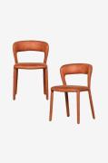 WOOOD - Noble spisebordsstol - sæt med 2 stk. - Brun - Stole - - Homer...