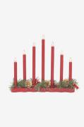 Markslöjd - HOL Lysestage 7 E10 LED - Rød - Adventslysestager - - Home...