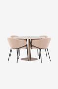 Venture Home - Lycke spisebord med Evelina spisebordsstol - Beige - Sp...