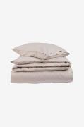 Lexington - Stribet Lyocell Flannel sengesæt - Beige - Dynebetræk - - ...