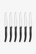Lou Laguiole - Grillknive Jet i knivblok 6-pak - Sort - Bestik - - Hom...