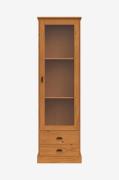 Loft24 - Harry Vitrine med 1 glasdør og 2 skuffer i fyrretræ - Beige -...