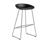 HAY About a Stool (AAS 39) - Sort Sierra Læder - Rustfri Stål - 75cm (...