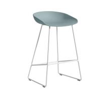 HAY About a Stool (AAS 38) - Dusty Blue - Hvid Stål - 75cm (BEMÆRK DEN...