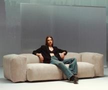 Vetsak Sofa - 230x94.5cm. - Cord Velours - Platinum