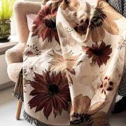 Vanillafly Jaquard plaid - flowers - 160x200