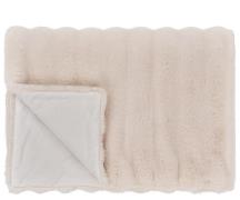 Imiteret pels plaid - cremehvid - 130x180