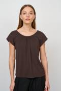 CRÉTON CRDrape bluse (DARK BROWN XL)