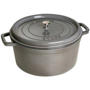 Staub Rund Gryde 34 cm 12,6 liter Garfitgrå