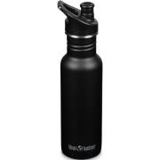 Klean Kanteen Vandflaske Classic Smal med Sportslåg Sort 532 ml.