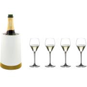 Riedel Summer Set Prosecco med vinkøler, hvid/guld