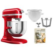 KitchenAid Artisan 5KSM70SHXE køkkenmaskine 6,6 liter + 5KSMICM Ice Cr...