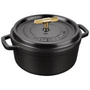 Staub Buster+Punch rund gryde 24 cm, messingknop