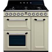 Smeg 90cm Victoria Gaskomfur m. 3 Ovne, Creme