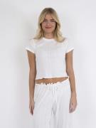 Neo Noir Lonnie Pointelle Top Kvinde White Toppe Str 36 - hos Magasin