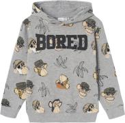 Name It Nkmadonis Boredofd Nreg Sweat WH BR Str 116 - Grå Sweatshirts ...