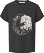 Rabens Saloner Eagle Tshirt - Ambla Kvinde Faded Black Kortærmede T-sh...