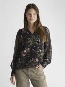 Neo Noir Mahra Flower Print Blouse Kvinde Black Langærmede Bluser Str ...