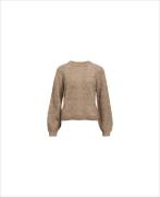 Object Objflora RE L/S Knit Pullover Noos Kvinde Desert Taupe/melange ...