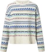 Nué Notes Milo Crewneck Kvinde Egret Multi Knit Sweaters Str L - hos M...