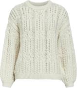 Object Objdiddi LO L/S Knit Pullover Noos Kvinde White Sand Toppe Str ...