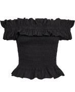 Ganni Cotton Poplin Offshoulder Smock To Kvinde Black Toppe Str 44 - h...