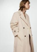 MANGO Doublebutton Trench Coat Kvinde Light Beige Overgangsjakker Str ...