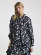 Neo Noir Lyla Night Flower Blouse Kvinde Navy Langærmede Bluser Str 40...