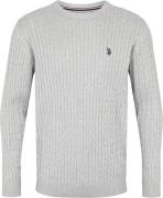 U.S. Polo Assn. Uspa Knit Archi Men Mand Greymelange Sweaters Str L - ...